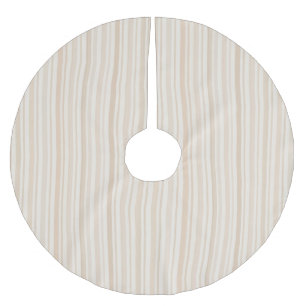 Soft Neutral Stripe Pattern Brushed Polyester Tree Skirt