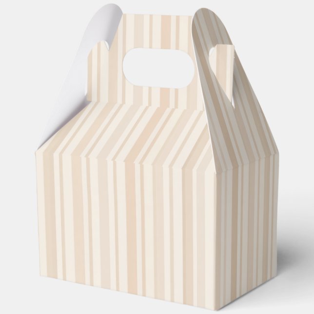 Soft Neutral Stripe Pattern Favor Box (Back)