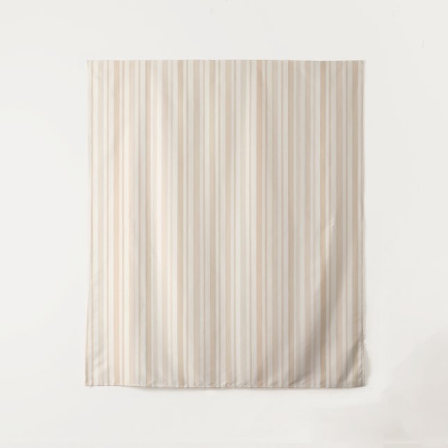 Soft Neutral Stripe Pattern Tapestry (Front)
