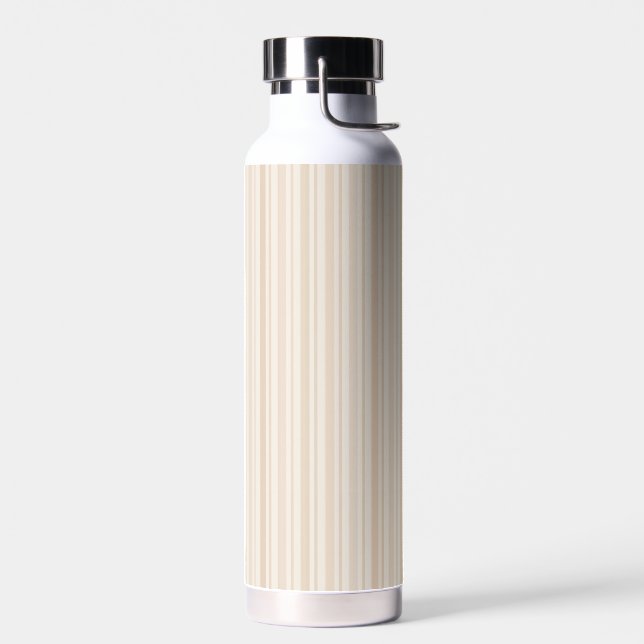 Soft Neutral Stripe Pattern Water Bottle (Left)