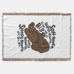 Soft Newfie Poem (brown newf) Throw Blanket