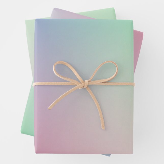 Soft Ombre Rainbow Pastel Colours  Wrapping Paper Sheet (In situ)