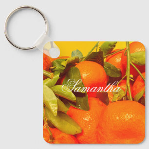 Soft Orange Fruit Aesthetic Keychain