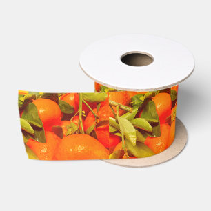 Soft Orange Fruit Aesthetic Satin Ribbon