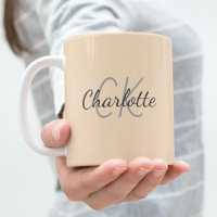 Soft orange monogram initials name