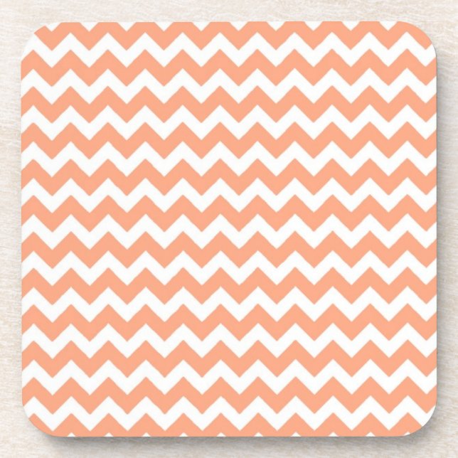 Soft Orange Zig Zag Chevron Coaster (Front)