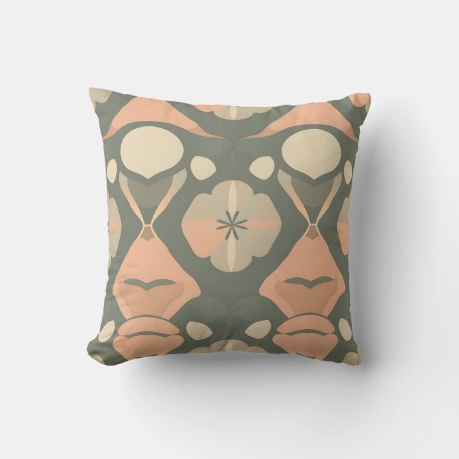 Soft Organic Pillow with Artistic Repeating Patter (Front)