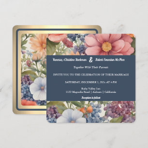 Soft Painted Floral Wedding Invitation