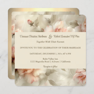 Soft Painted Rose's Wedding Invitation