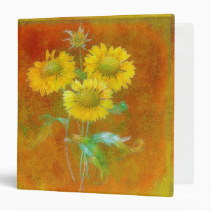 Soft painted sunflowers binder