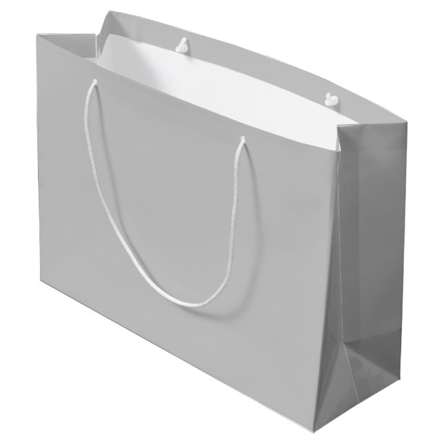 Soft Pale Grey Geometric Large Gift Bag (Back Angled)