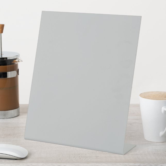 Soft Pale Grey Geometric Pedestal Sign (In SItu)