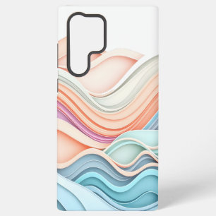Soft Pastel 3D Abstract Wavy Lines Samsung Galaxy Case