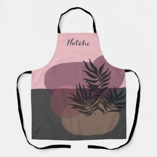Soft Pastel Abstract Light Charcoal Tropical Apron