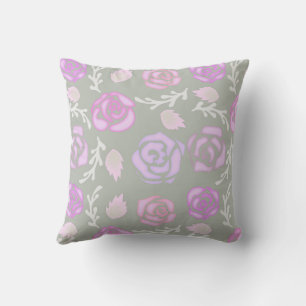 Soft Pastel Abstract Rose Throw Pillow
