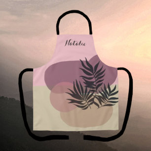 Soft Pastel Abstract Tan Pink Tropical Apron