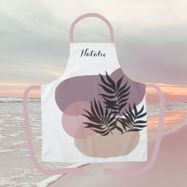 Soft Pastel Abstract White Tropical Apron (Creator Uploaded)