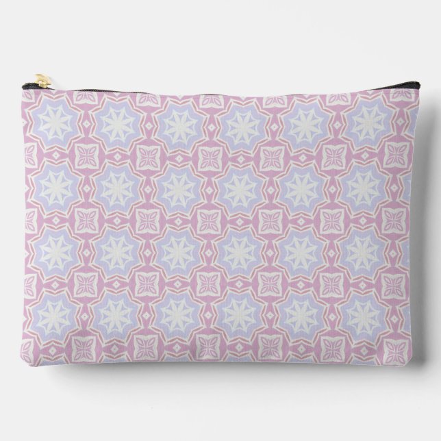 Soft Pastel Accessory Pouch – Pink & Lavender  (Front)