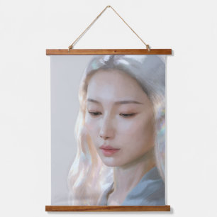 Soft Pastel Aesthetic Woman Fine Art Hanging Tapestry
