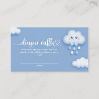 Soft pastel blue cloud nine boy baby diaper raffle
