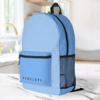 Soft Pastel Blue Colour Block Modern Monogrammed