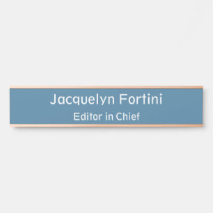 Soft Pastel Blue Plain Elegant Modern Minimalist Door Sign