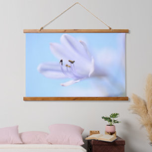 Soft Pastel Blue Purple Flower Hanging Tapestry