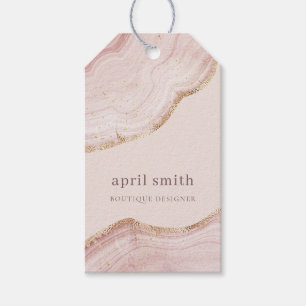  Soft Pastel Blush Rose Gold Agate Marble Texture Gift Tags