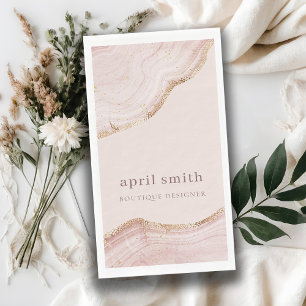 Soft  Pastel Blush Rose Gold Agate Marble Texture Napkin