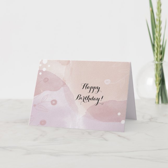 Soft Pastel Boho Happy Birthday Card (Front)