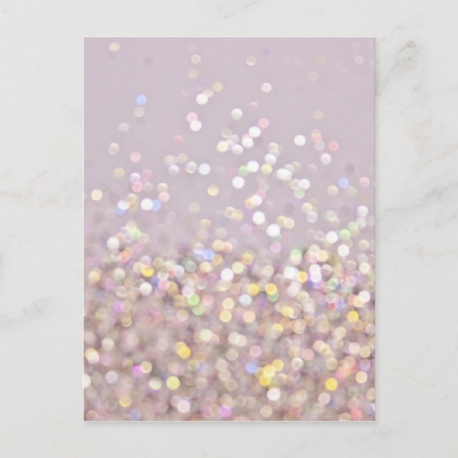 Soft Pastel Bokeh Sparkles Postcard (Front)