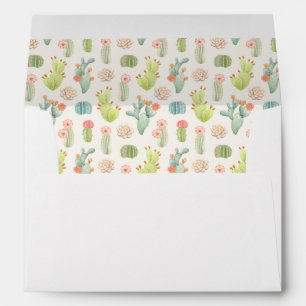 Soft Pastel Cactus & Succulent Pattern Envelope