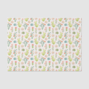 Soft Pastel Cactus & Succulent Pattern Tissue Paper