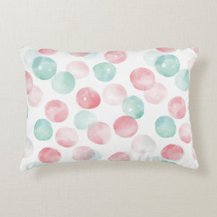 Soft Pastel Charm in Pink, Green & Blue Accent Pillow