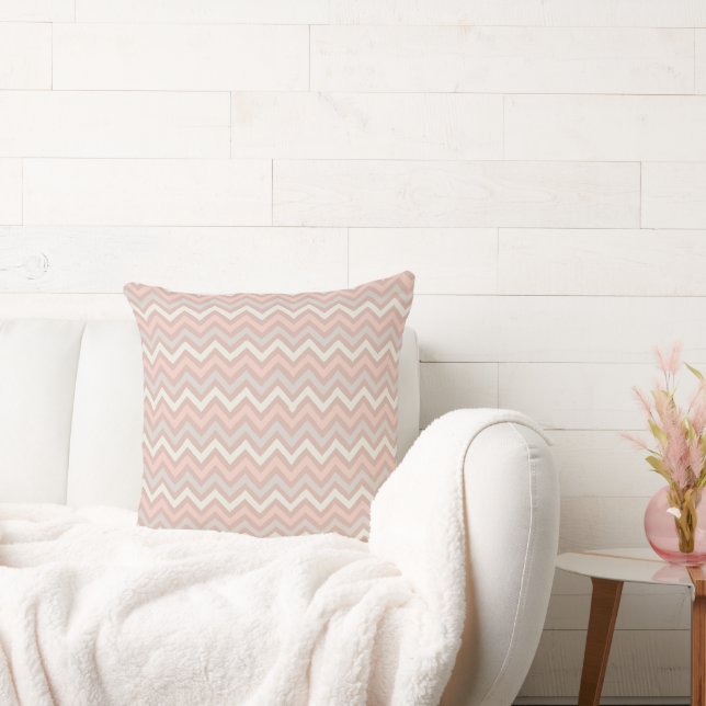Soft Pastel Chevron Zigzag Pattern Throw Pillow (Couch)