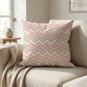 Soft Pastel Chevron Zigzag Pattern Throw Pillow