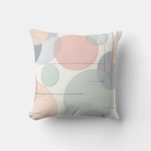 Soft Pastel Circle Pattern.Modern Outdoor  Throw Pillow