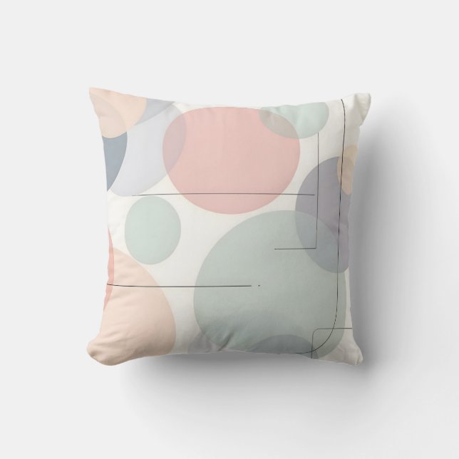 Soft Pastel Circle Pattern.Modern Outdoor  Throw Pillow (Front)