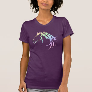 Soft Pastel Coloured Horse Head Logo Design T-Shirt