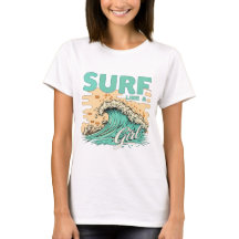 Soft pastel coloured "Surf like a girl"