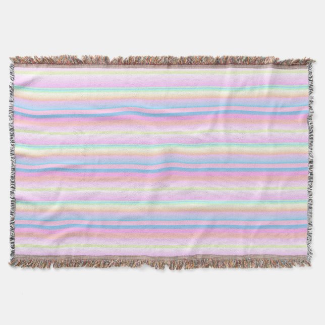 soft pastel creative striped throw blanket (Front)