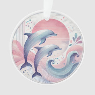 soft pastel dolphins ornament