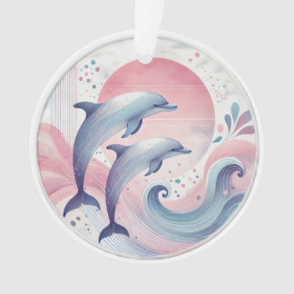 soft pastel dolphins ornament