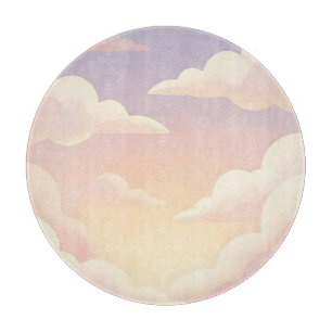 Soft Pastel Dreamy Clouds Lavender Pink Sky Cutting Board