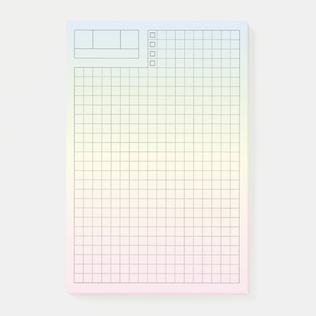 Soft Pastel Fauxbonichi Daily Planner GRID Post-it Notes (Front)
