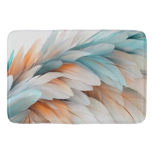 Soft Pastel Feathers Bath Mat