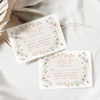 Soft Pastel Fleur sauvage Garden Wedding Carte RSV