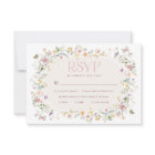 Soft Pastel Fleur sauvage Garden Wedding Carte RSV