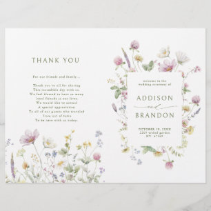Soft Pastel Fleur sauvage Programme de mariage bot
