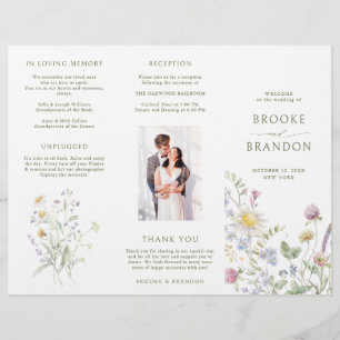 Soft Pastel Fleur sauvage Programme de mariage bot